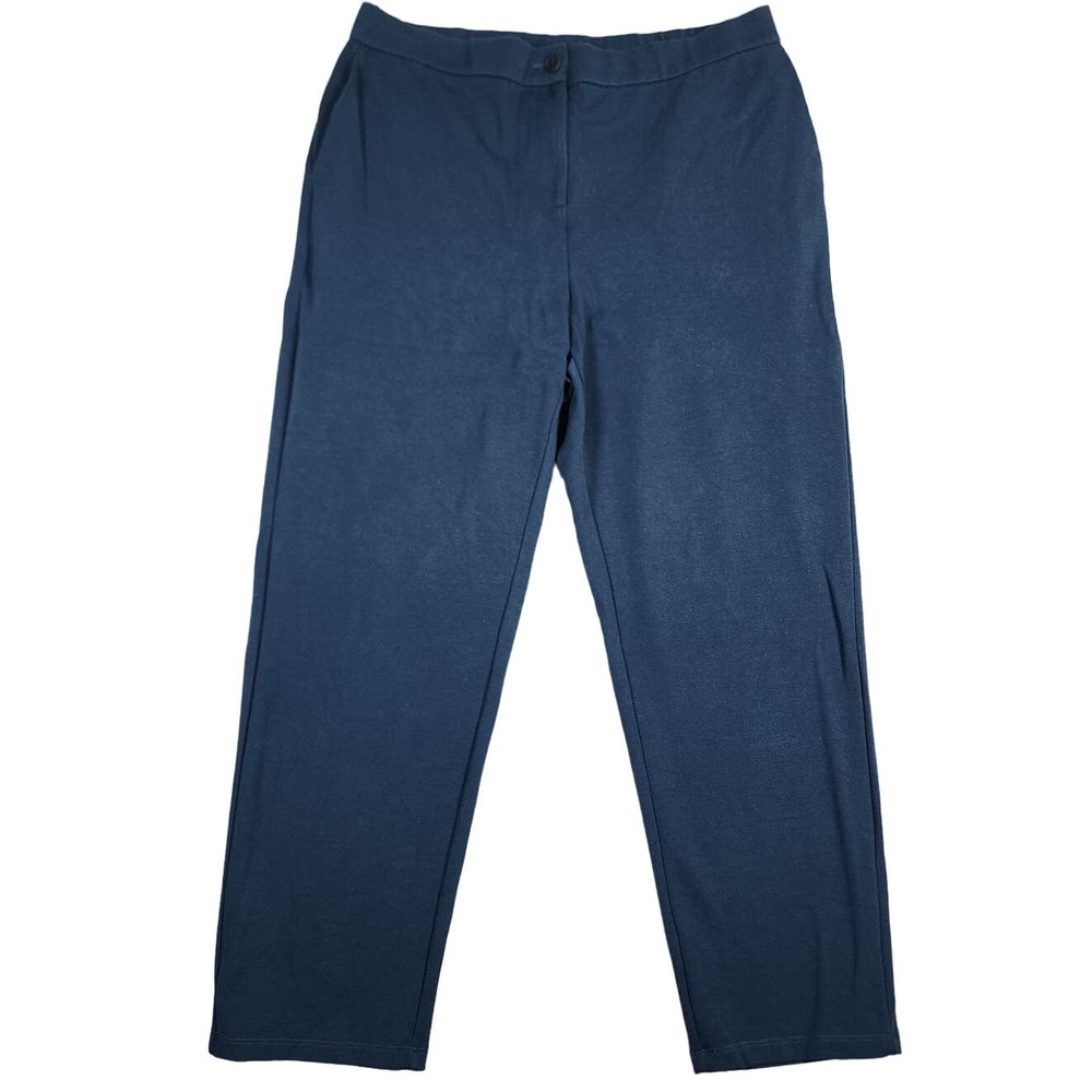 Eileen Fisher Women's‎ Dark Turquois Straight Leg High Rise Pant Size L Business